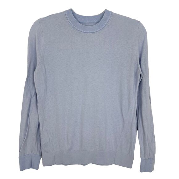 LULULEMON Silk-Blend Crewneck Sweater 6 Pastel Blue Long Slv Lightweight EUC B3 - Picture 2 of 7